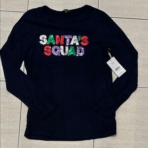 NEW 🆕 Kids Santa's Squad Long Sleeve Shirt - Dark Blue very soft